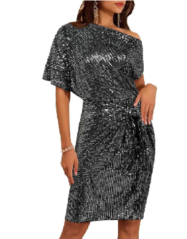 Robe de soirée avec paillettes scintillantes